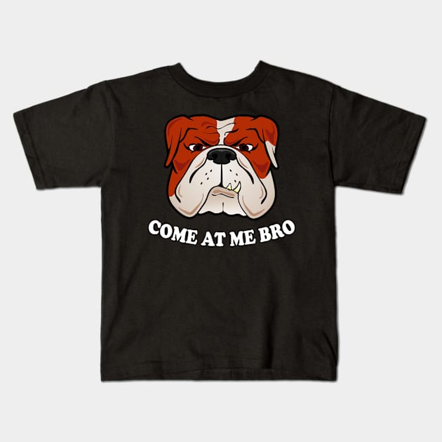 Come At Me Bro Funny Dog Kids T-Shirt by amitsurti